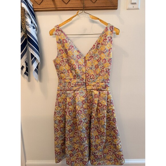 Zac Posen For Target Floral Sleeveless Brocade Mini Dress Size 5 - Picture 4 of 12